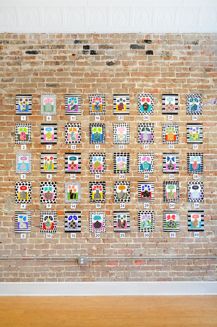 Flowergram 55 (CWL3)- 11x8.5 Mixed Media on Paper