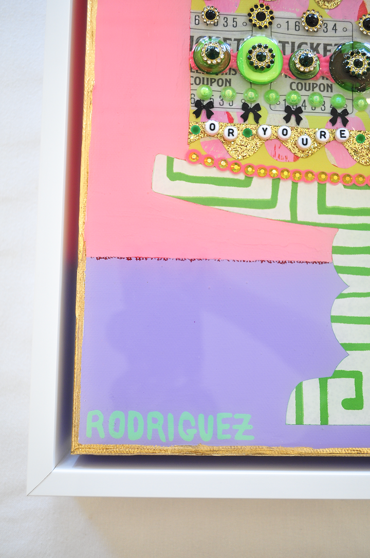 LUCKY AND BRILLIANT - 12.5 x 15.5 Framed Mixed Media on Canvas