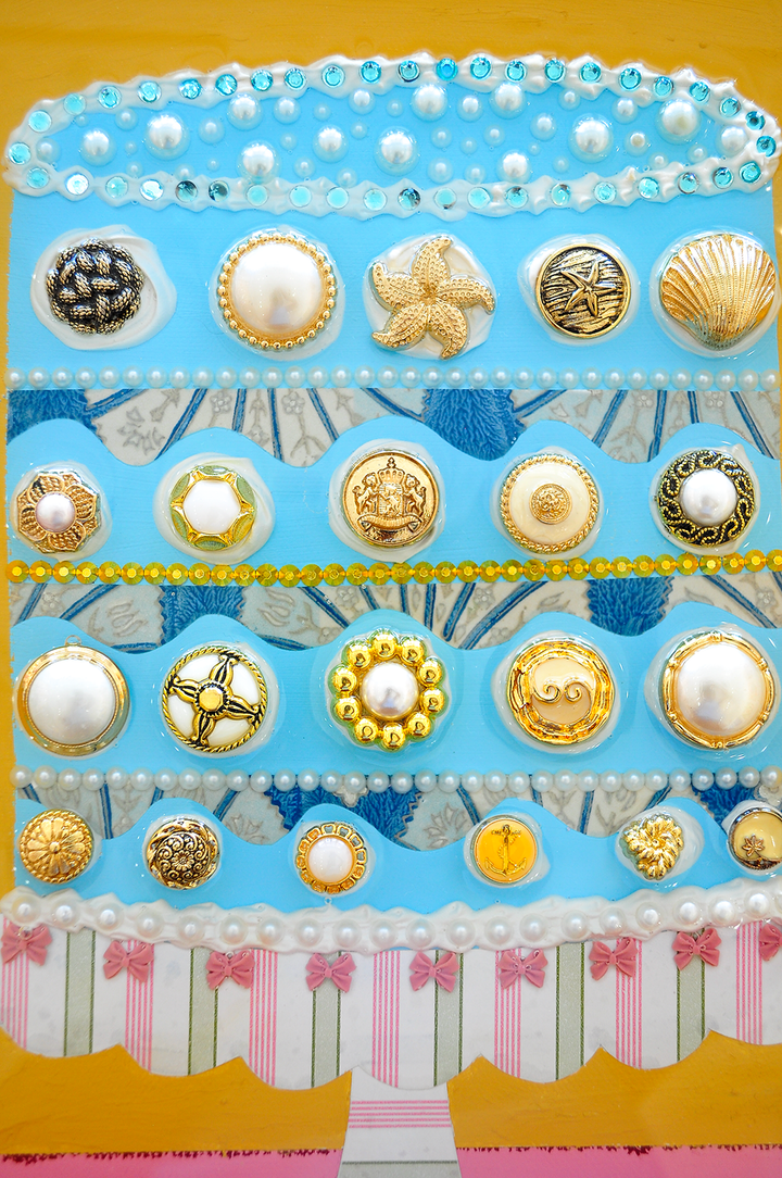 SEASIDE REUNION - 12.5 x 15.5 Framed Mixed Media on Canvas