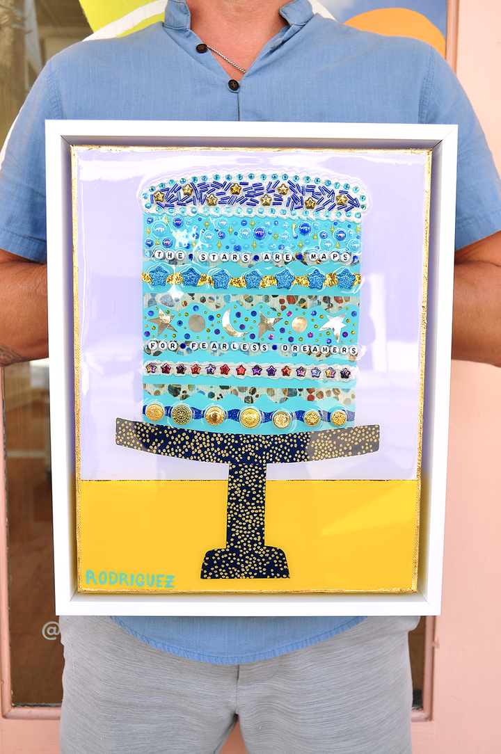 THE STARS SHINE FOR YOU - 12.5 x 15.5 Framed Mixed Media on Canvas