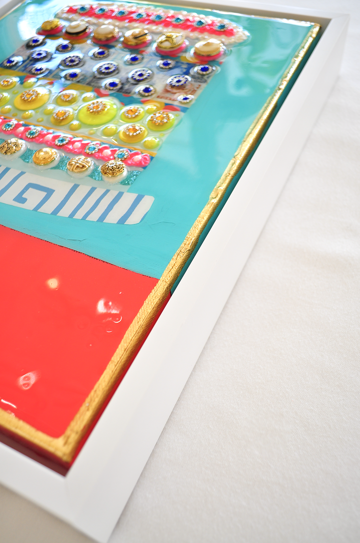 GOLDEN GATHERINGS - 12.5 x 15.5 Framed Mixed Media on Canvas