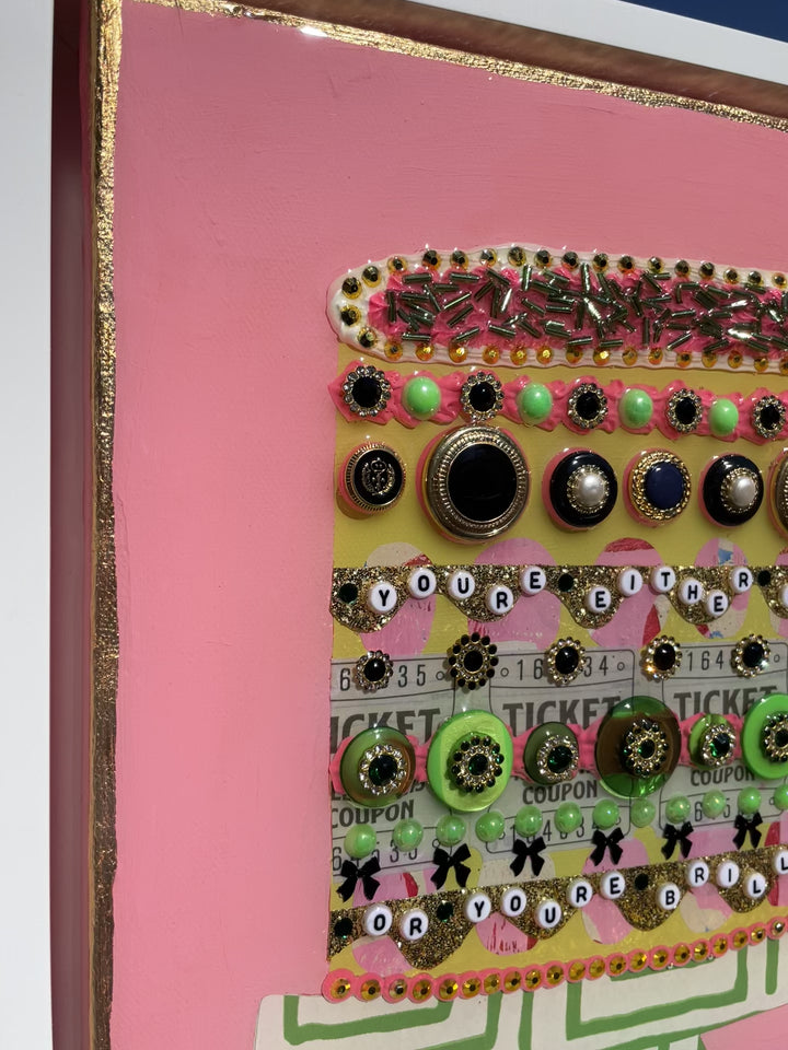 LUCKY AND BRILLIANT - 12.5 x 15.5 Framed Mixed Media on Canvas