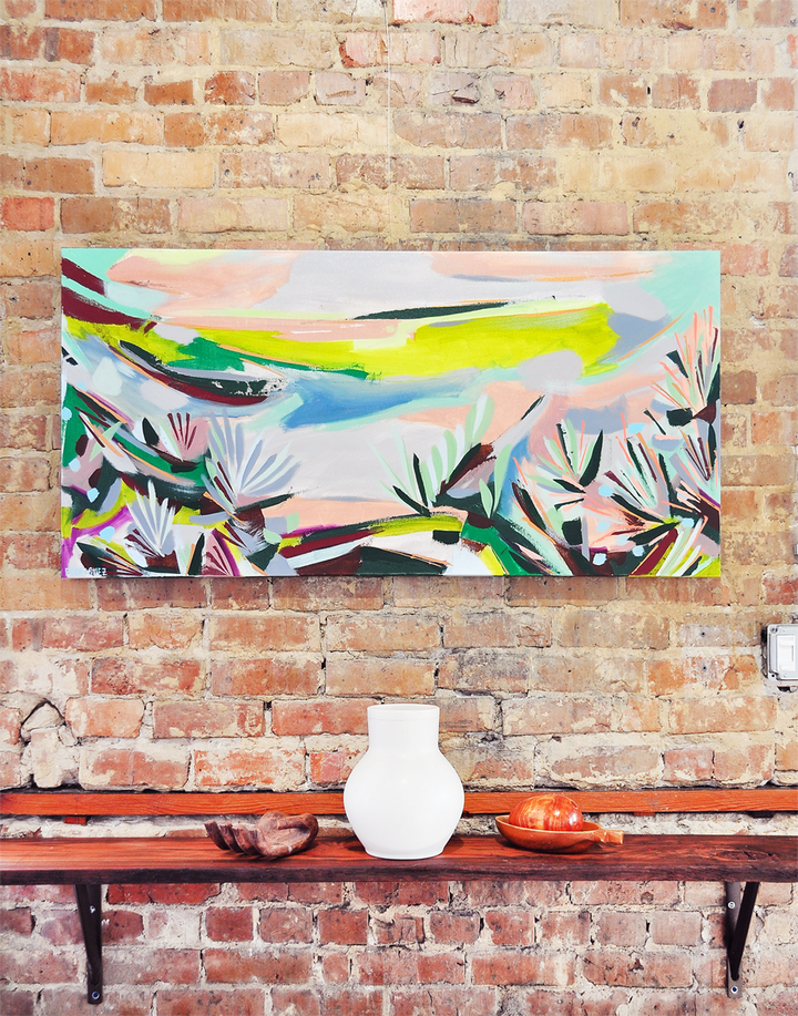 ABSTRACT LANDSCAPE 48x24 ON CANVAS