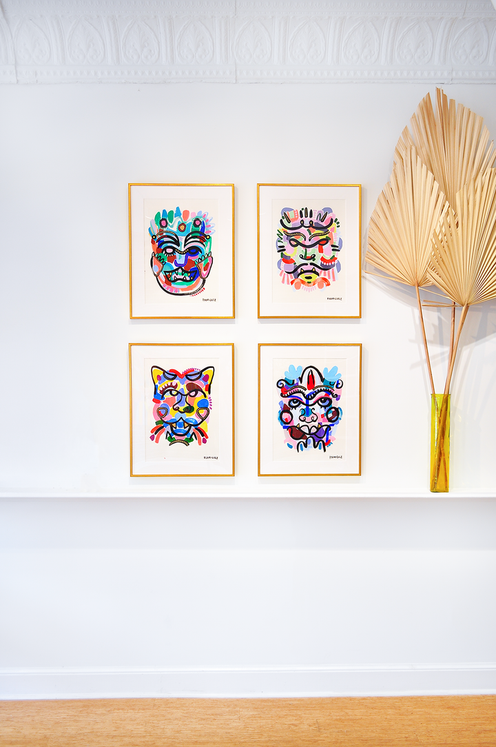 Beautiful Monster Xulu - 23x30 Framed Acrylic on Paper