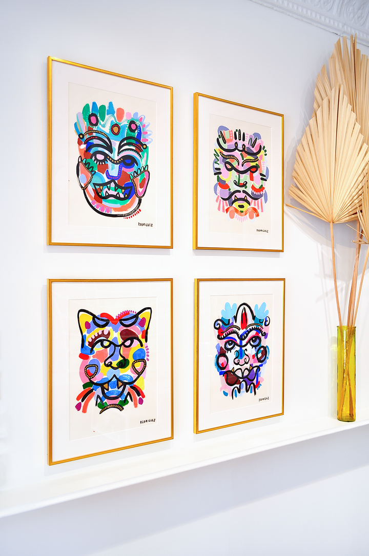 Beautiful Monster Xulu - 23x30 Framed Acrylic on Paper