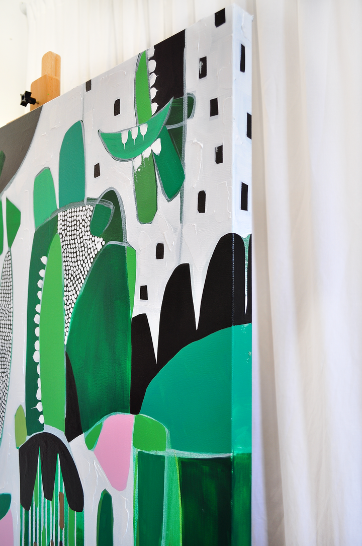 CENOTE AT MIDNIGHT - 48x48 ON CANVAS