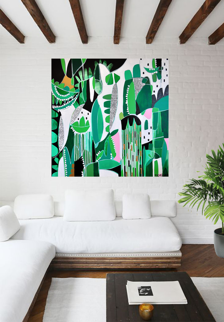 CENOTE AT MIDNIGHT - 48x48 ON CANVAS