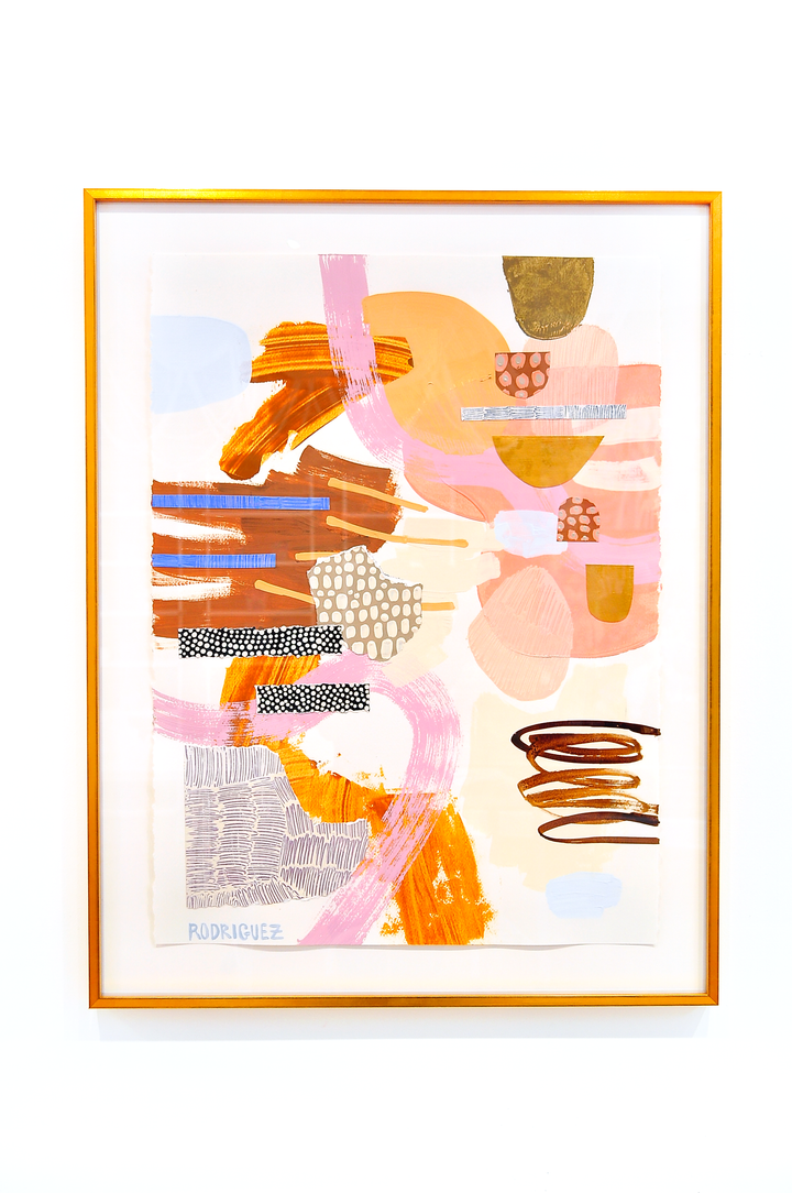 Go With The Flow - 28x36 Framed Mixed Media