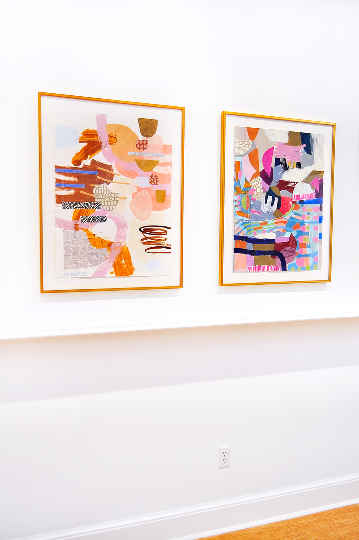 Go With The Flow - 28x36 Framed Mixed Media