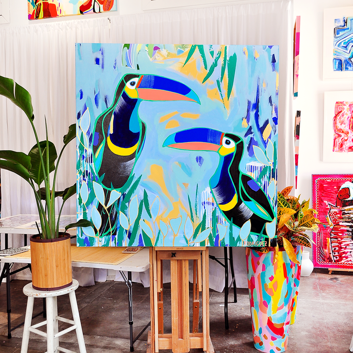 I WAIT IN THE RAIN FOR YOU 48x48 ON CANVAS