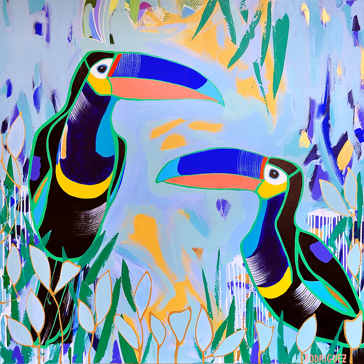 I WAIT IN THE RAIN FOR YOU 48x48 ON CANVAS