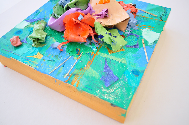 Remnants 10 - 8x8 Mixed Media on Wood Panel