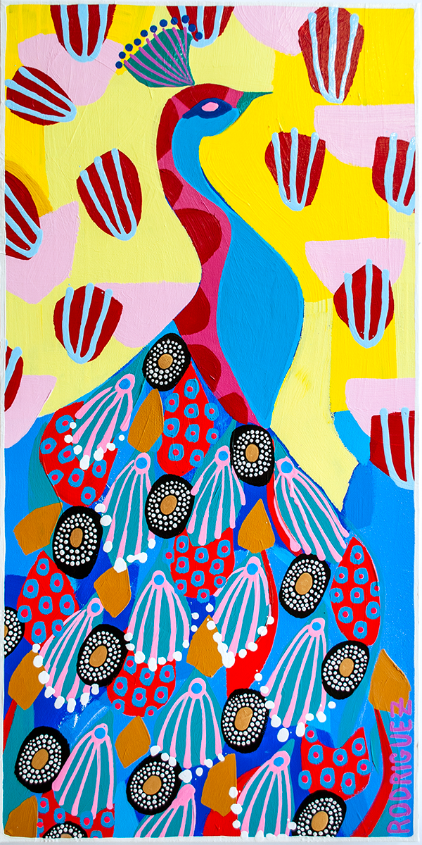 Saffron -  Peacock - 15x30 ON CANVAS