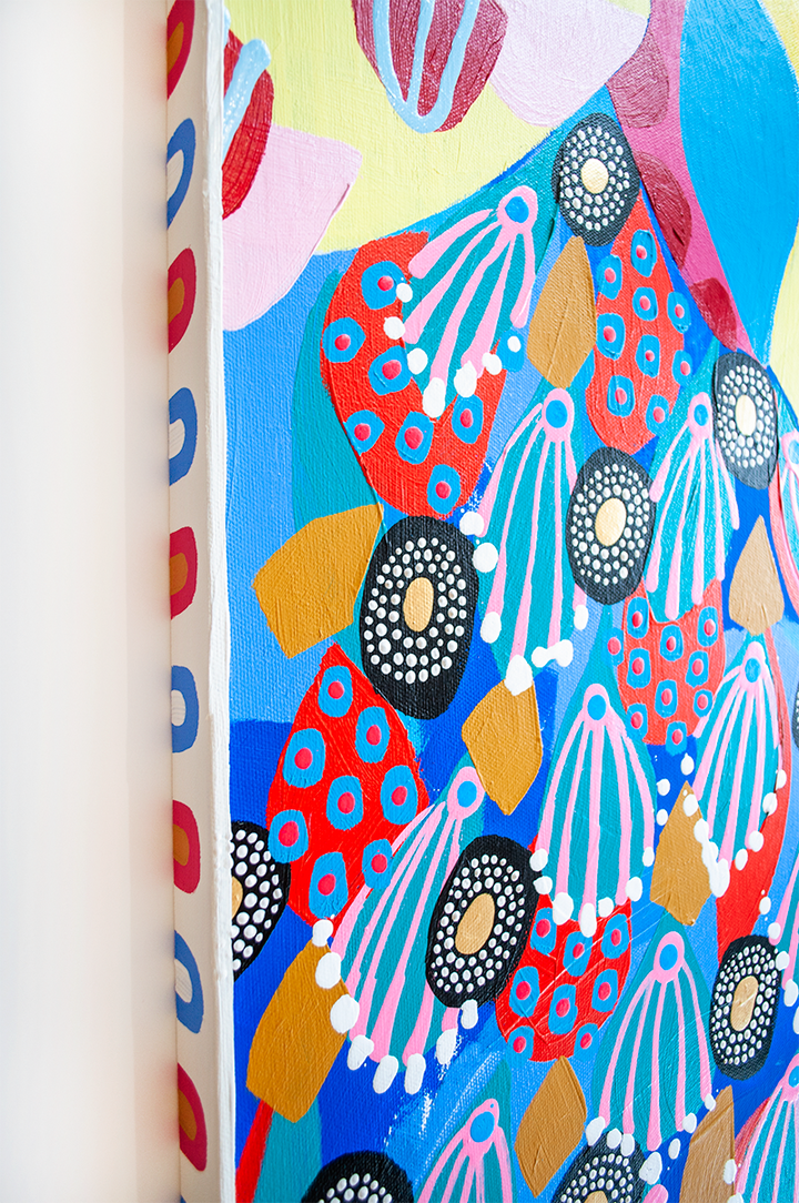 Saffron -  Peacock - 15x30 ON CANVAS