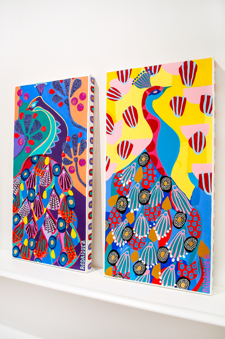 Saffron -  Peacock - 15x30 ON CANVAS