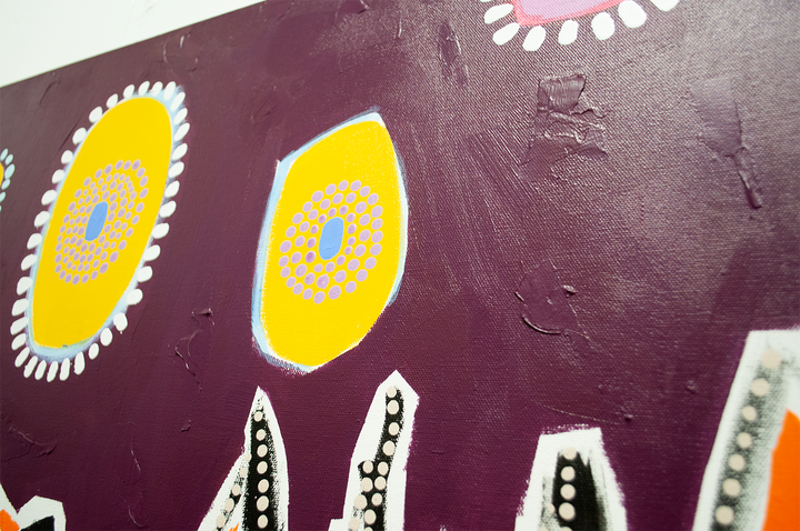 SUNSET ON THE BOARDWALK- 48x48 ON CANVAS