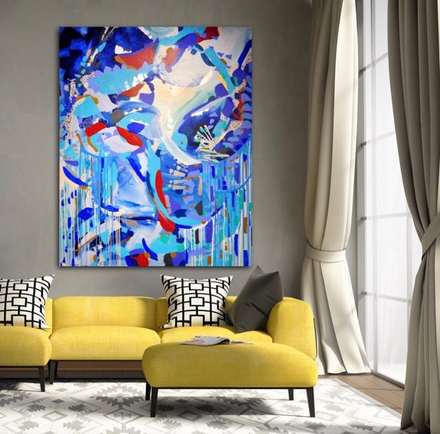 UPSTREAM DOWNSTREAM 60X48 ON CANVAS