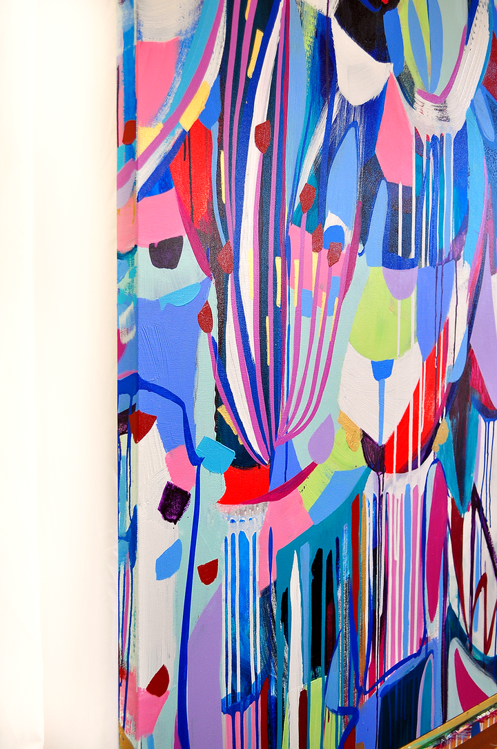 WILDFLOWERS ON THE COAST II - 48x48 ON CANVAS