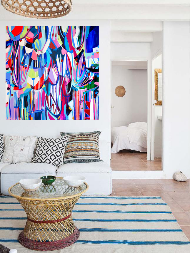 WILDFLOWERS ON THE COAST II - 48x48 ON CANVAS