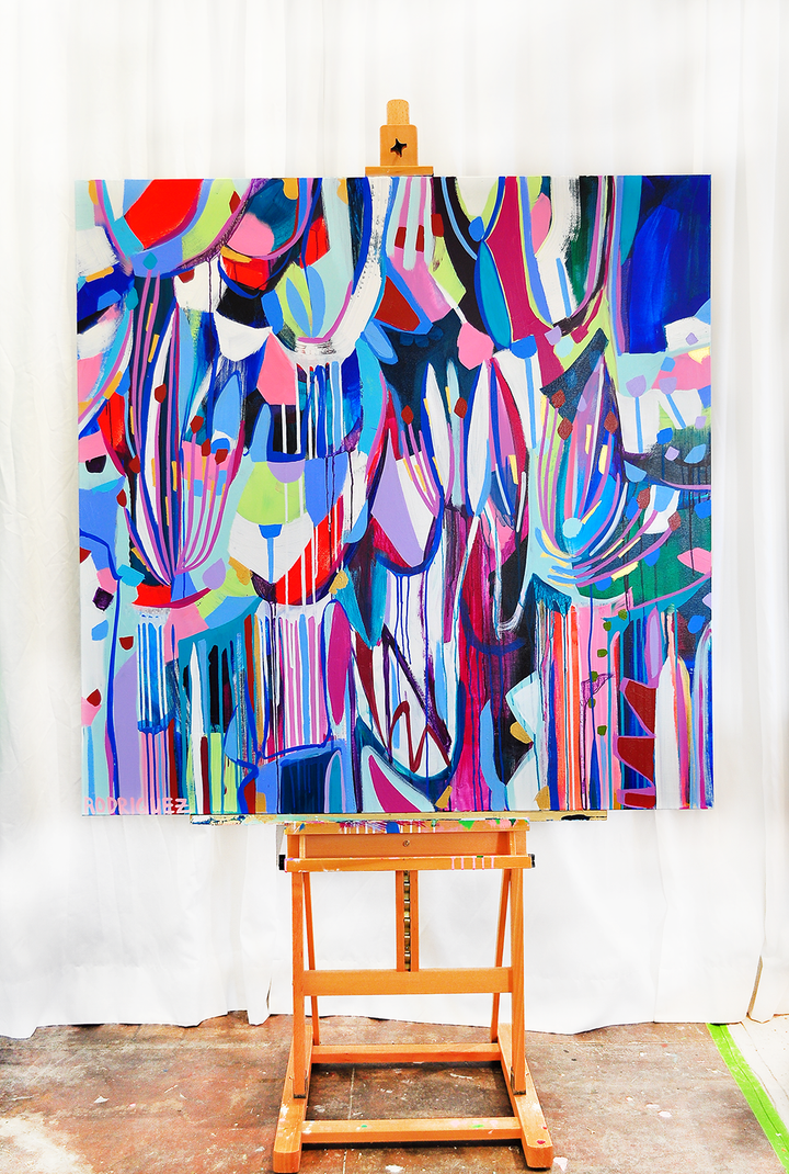 WILDFLOWERS ON THE COAST II - 48x48 ON CANVAS