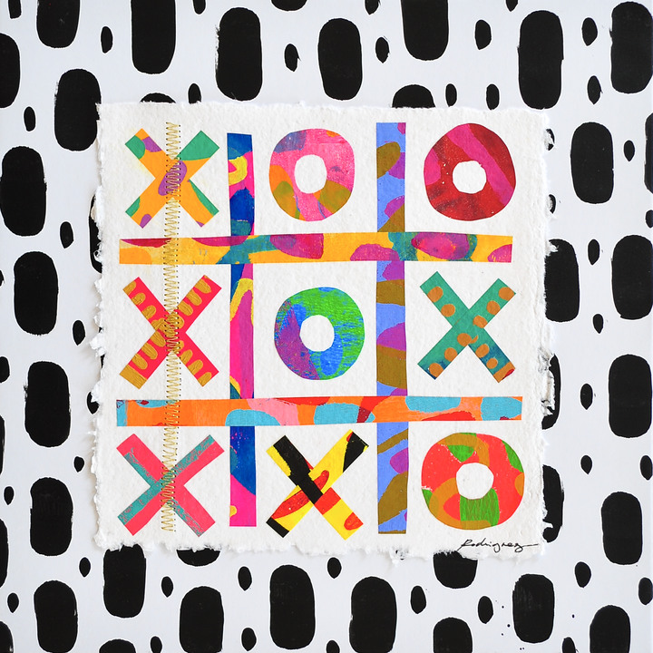 The Winners Tic-Tac-Toe 11 - 12x12 Mixed Media on Paper *NOT framed*