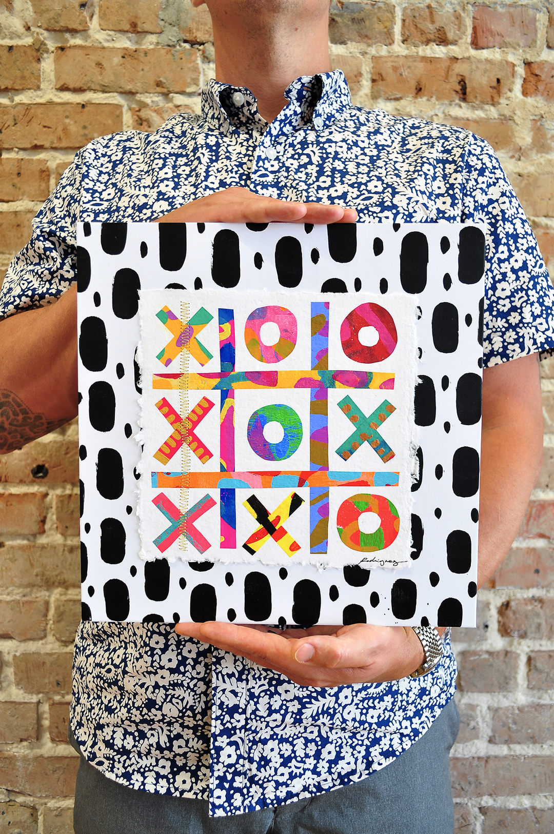 The Winners Tic-Tac-Toe 11 - 12x12 Mixed Media on Paper *NOT framed*