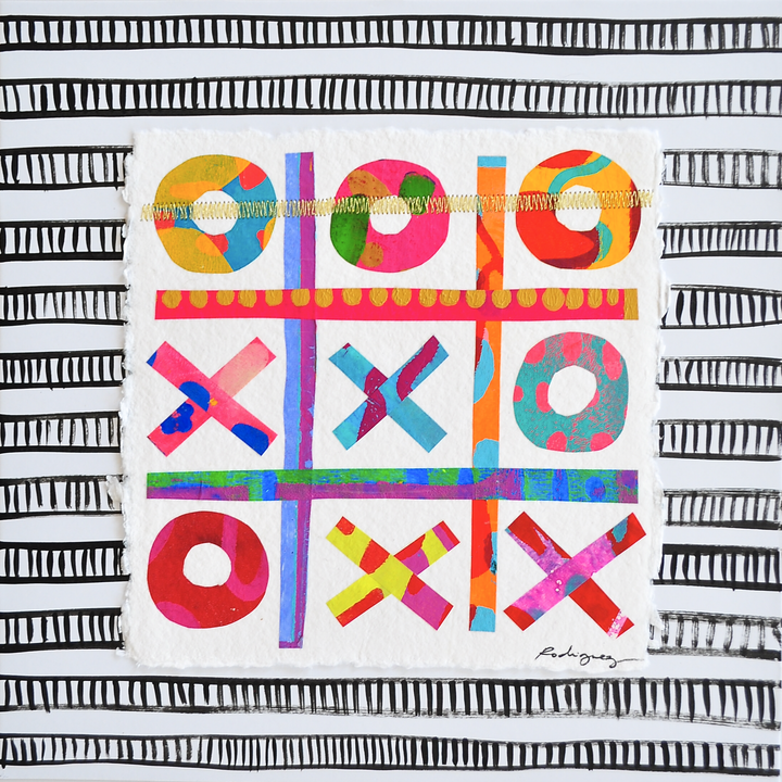 The Winners Tic-Tac-Toe 12 - 12x12 Mixed Media on Paper *NOT framed*