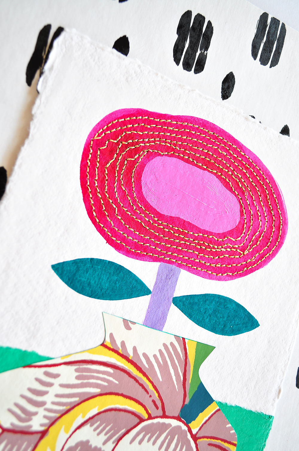Flowergram 12 - 11x8.5 Mixed Media on Paper