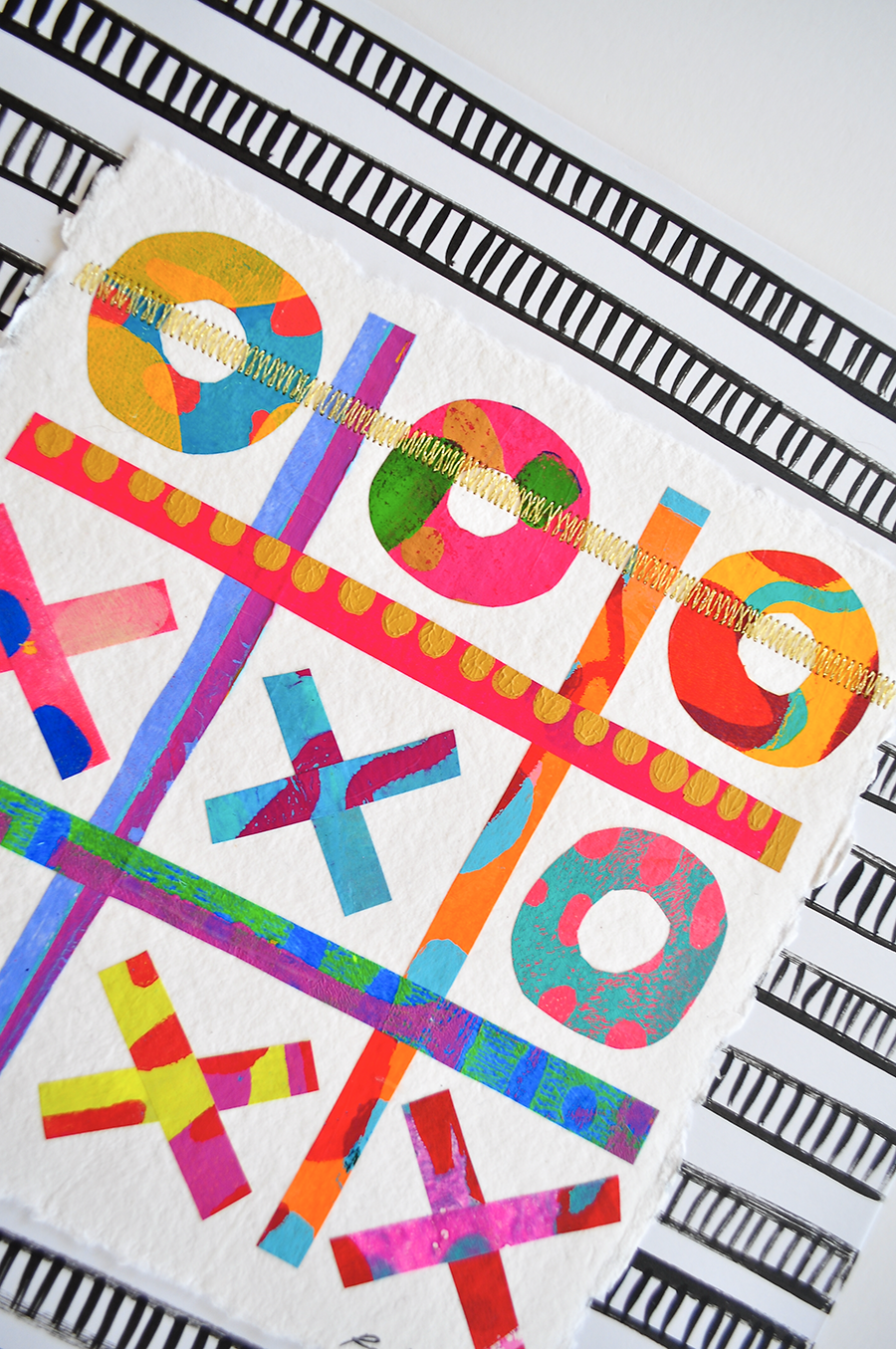 The Winners Tic-Tac-Toe 12 - 12x12 Mixed Media on Paper *NOT framed*