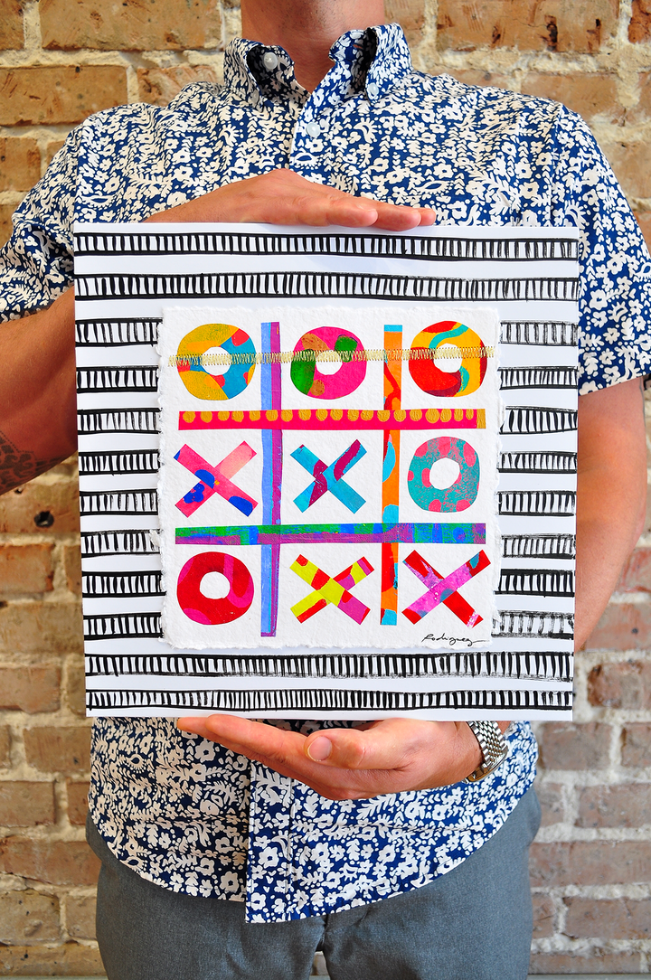 The Winners Tic-Tac-Toe 12 - 12x12 Mixed Media on Paper *NOT framed*