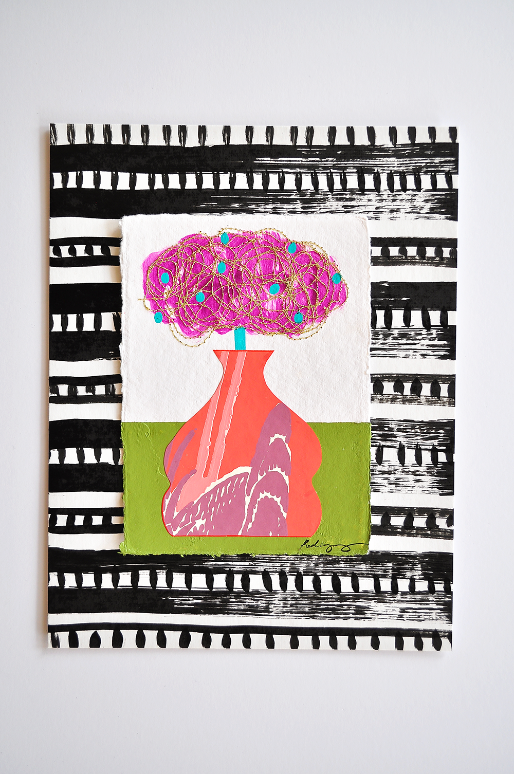 Flowergram 13 - 11x8.5 Mixed Media on Paper