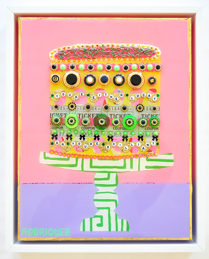 LUCKY AND BRILLIANT - 12.5 x 15.5 Framed Mixed Media on Canvas