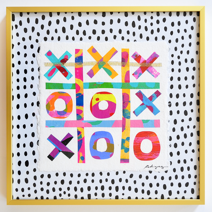 The Winners Tic-Tac-Toe 1 - 12x12 Framed Mixed Media on Paper