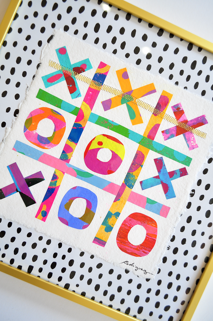 The Winners Tic-Tac-Toe 1 - 12x12 Framed Mixed Media on Paper