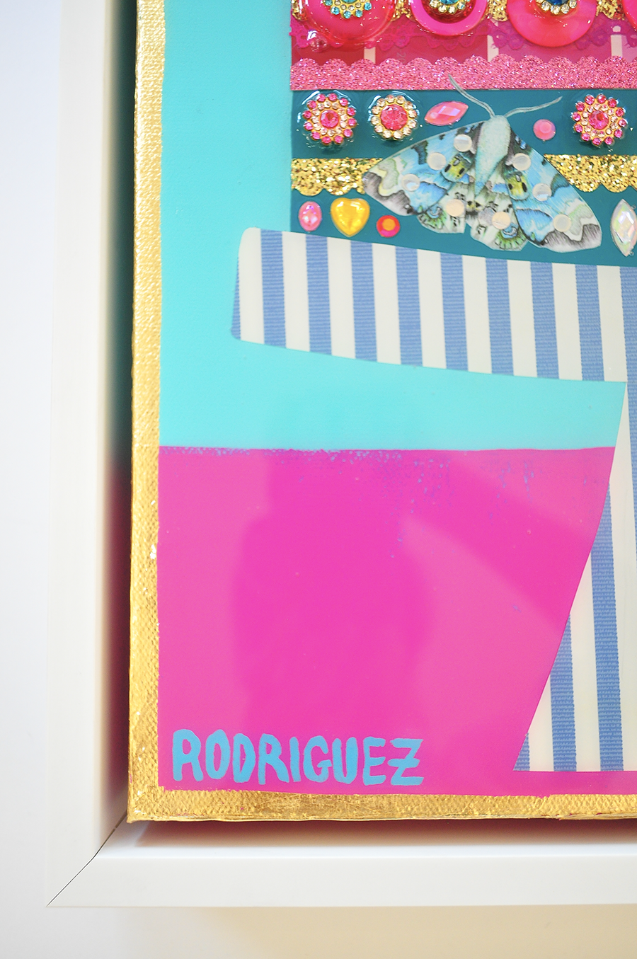 An Absolute Gem - 12.5 x 15.5 Framed Mixed Media on Canvas