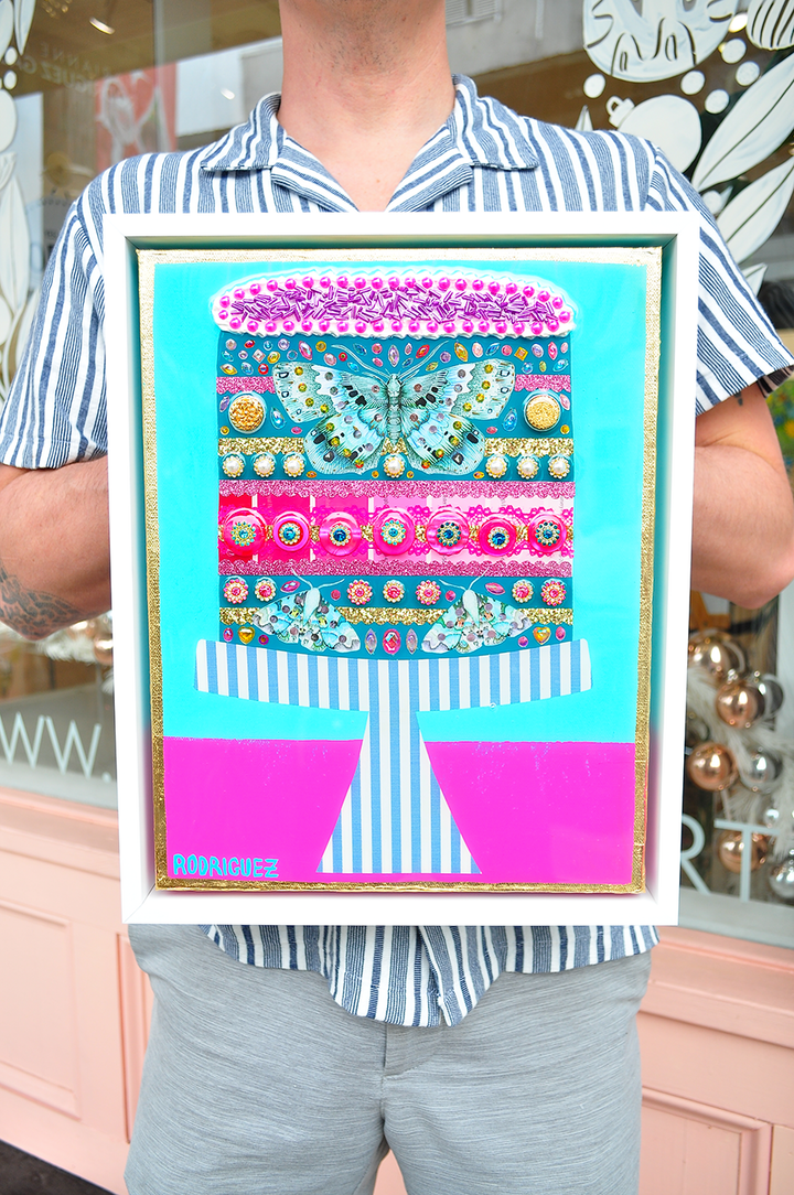 An Absolute Gem - 12.5 x 15.5 Framed Mixed Media on Canvas