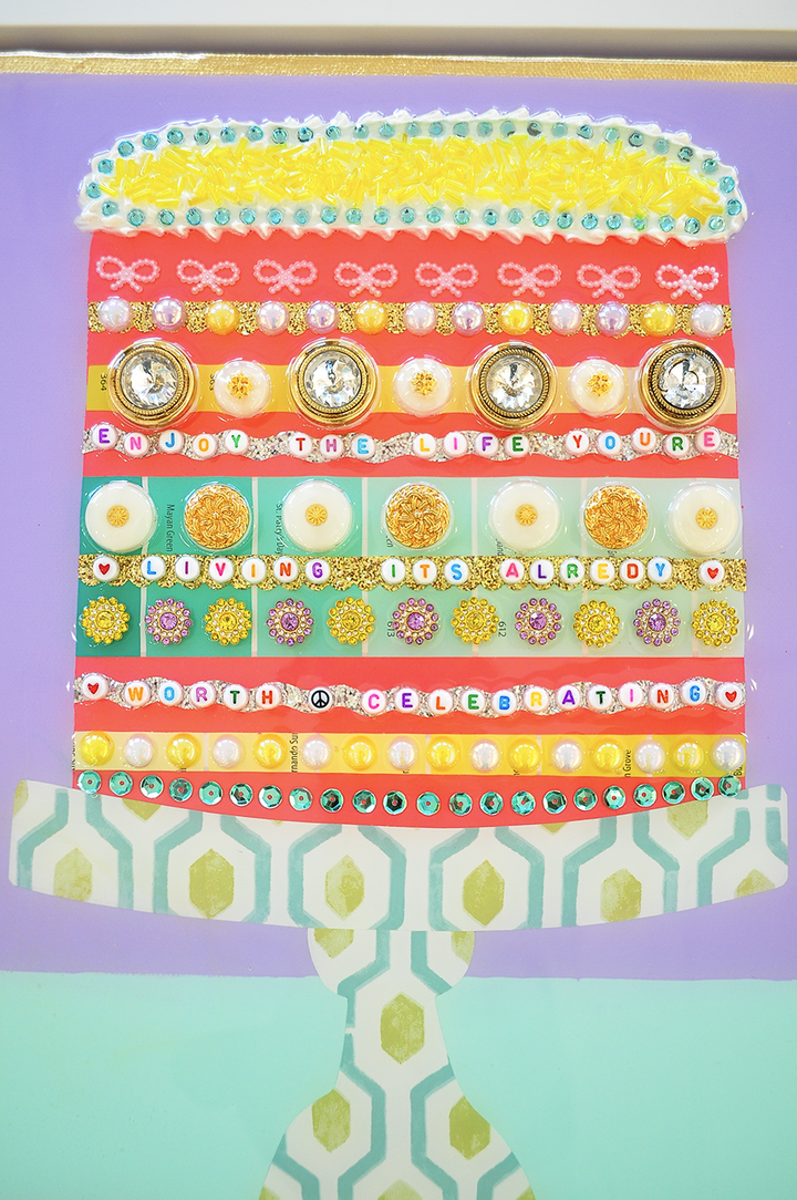 Already Worth Celebrating - 12.5 x 15.5 Framed Mixed Media on Canvas