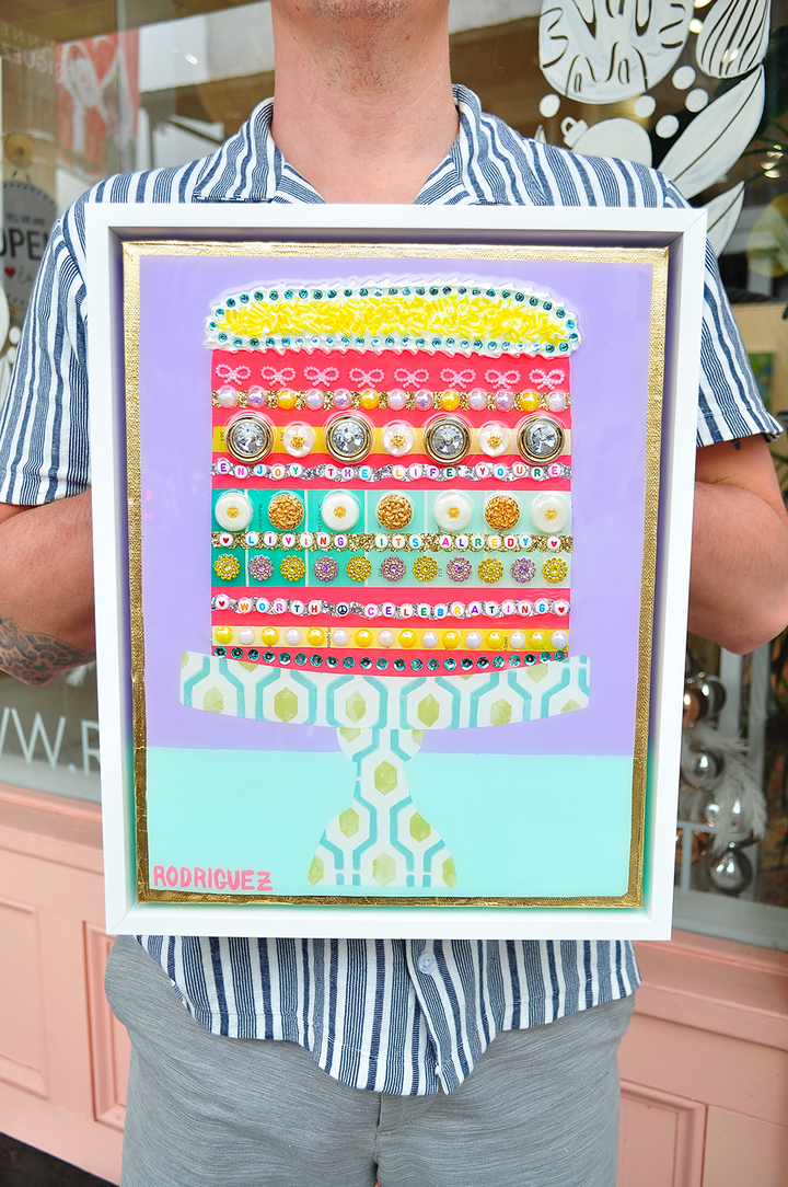 Already Worth Celebrating - 12.5 x 15.5 Framed Mixed Media on Canvas