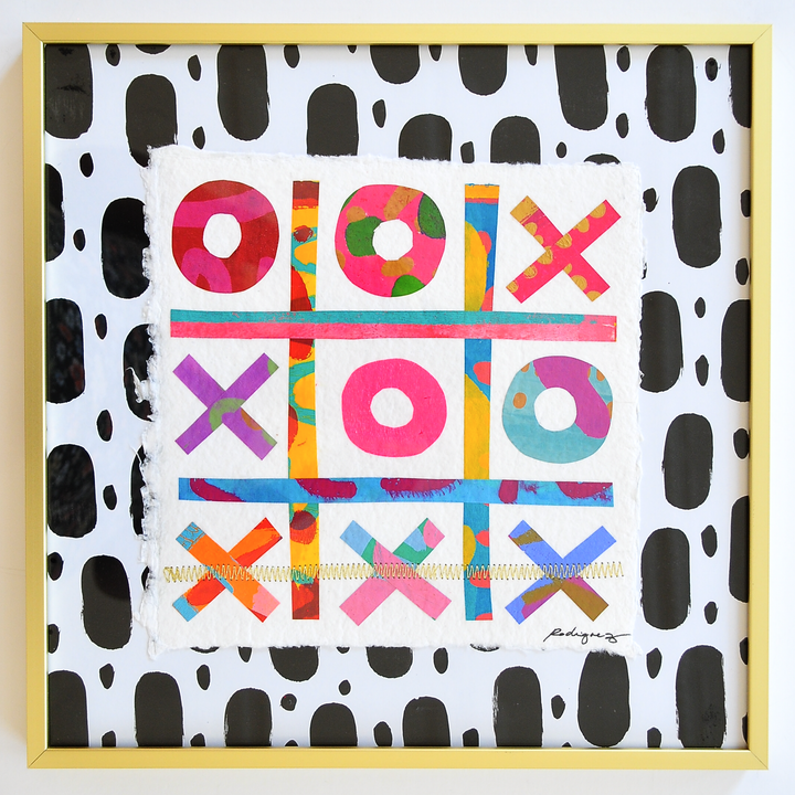 The Winners Tic-Tac-Toe 3 - 12x12 Framed Mixed Media on Paper