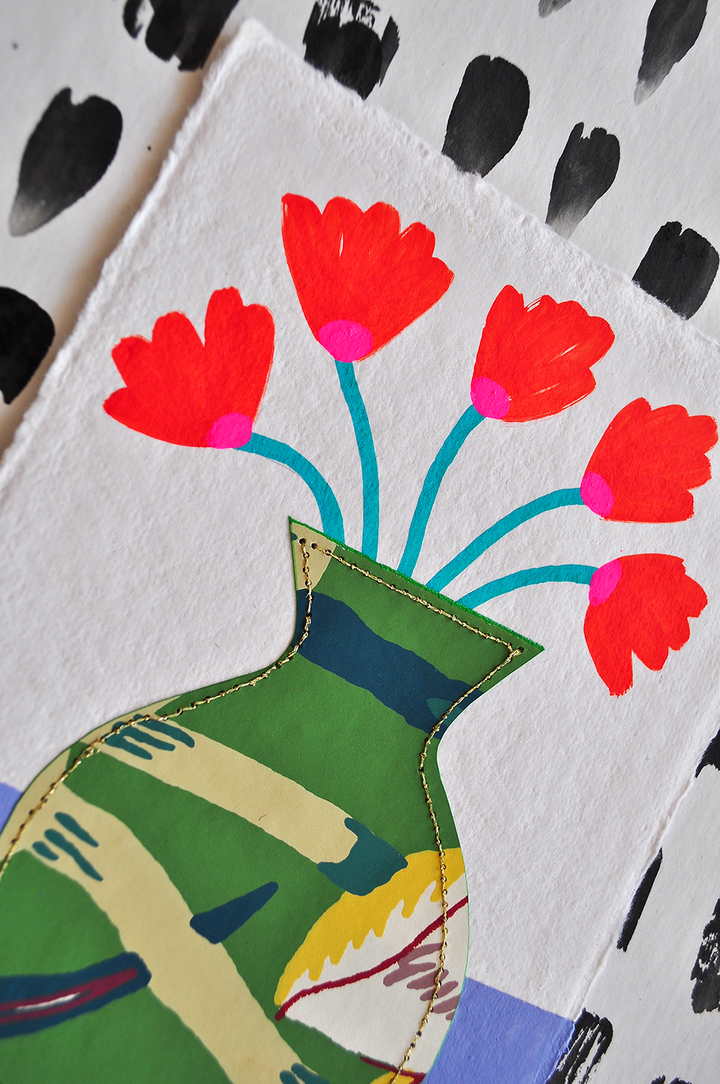 Flowergram 3 - 11x8.5 Mixed Media on Paper