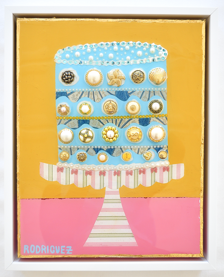 SEASIDE REUNION - 12.5 x 15.5 Framed Mixed Media on Canvas