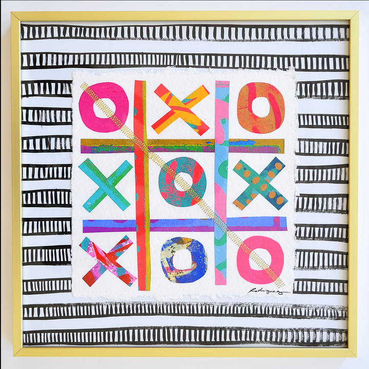 The Winners Tic-Tac-Toe 4 - 12x12 Framed Mixed Media on Paper