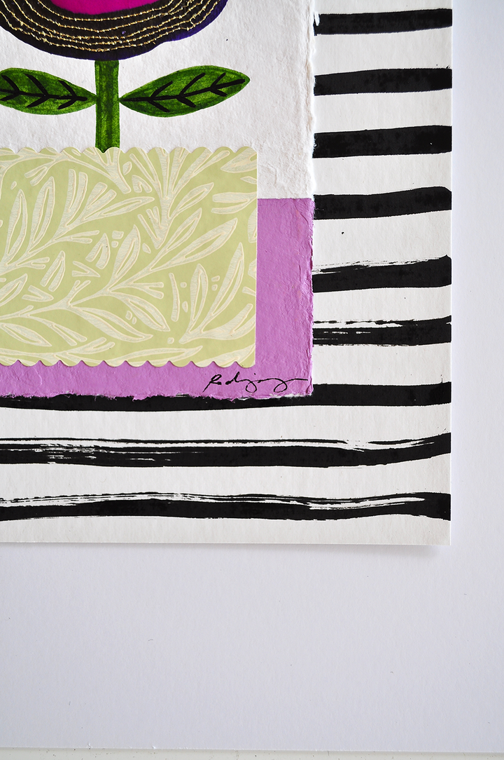 Flowergram 4 - 11x8.5 Mixed Media on Paper