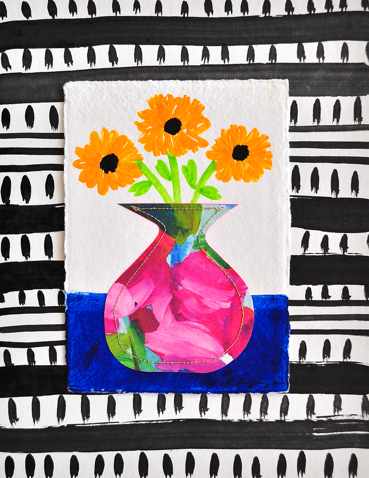 Flowergram 5 - 11x8.5 Mixed Media on Paper