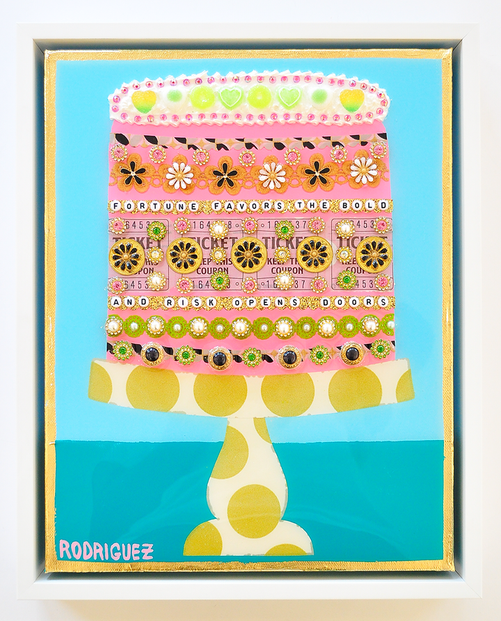 Fortune Favors The Bold - 12.5 x 15.5 Framed Mixed Media on Canvas