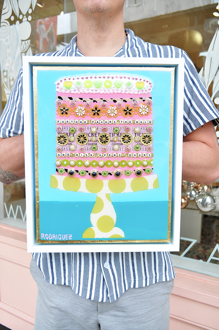 Fortune Favors The Bold - 12.5 x 15.5 Framed Mixed Media on Canvas