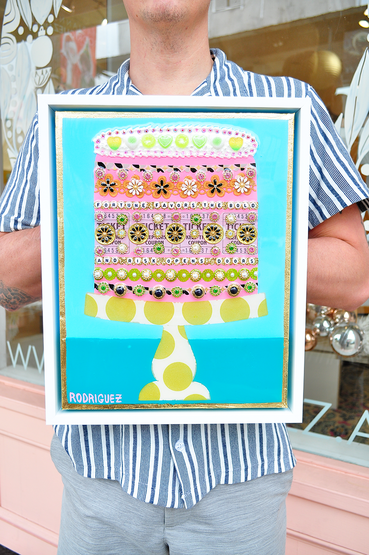 Fortune Favors The Bold - 12.5 x 15.5 Framed Mixed Media on Canvas