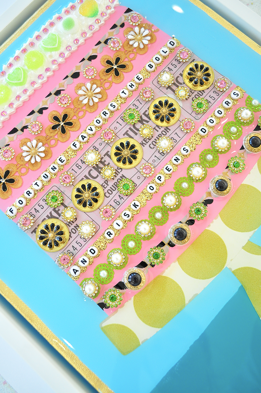 Fortune Favors The Bold - 12.5 x 15.5 Framed Mixed Media on Canvas