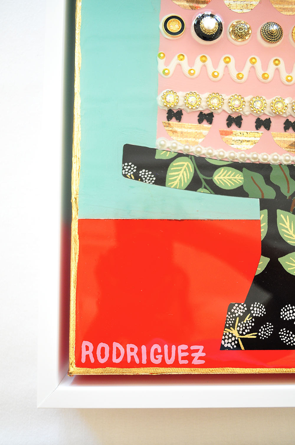 NEVER-ENDING TEA PARTY, 12.5 x 15.5 Framed Mixed Media on Canvas