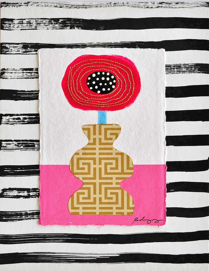 Flowergram 8 - 11x8.5 Mixed Media on Paper
